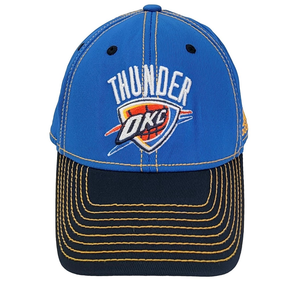 Adidas OKC Thunder FitMax 70 Hat L/XL Blue‎ Navy NBA Basketball Embroidered Cap